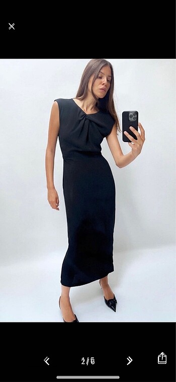 Zara viral lacivert elbise S