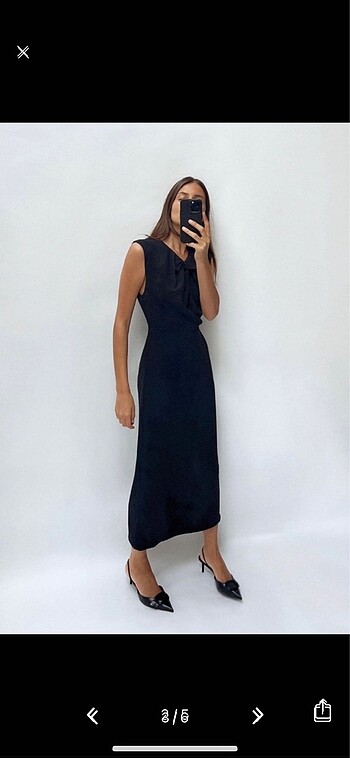 Zara Zara viral lacivert elbise S