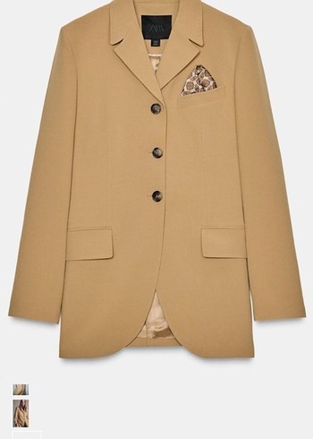 Zara Bej Tek Dugmeli Blazer Ceket