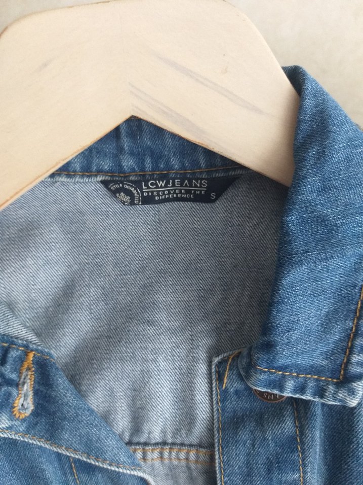cocuk erkek Düğmeli Mavi Denim kot  Ceket - Görsel 2