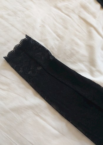 Siyah dantelli Kadın Tayt - Görsel 3