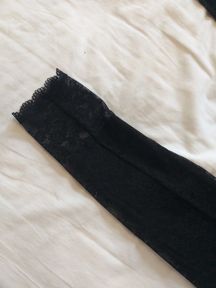 Siyah dantelli Kadın Tayt - Görsel 3