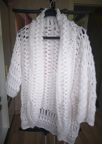 Kadın Bohem Örgü Hırka Gri - Görsel 2