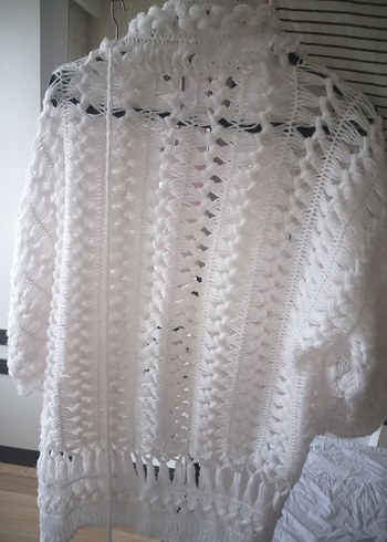 Kadın Bohem Örgü Hırka Gri - Görsel 3