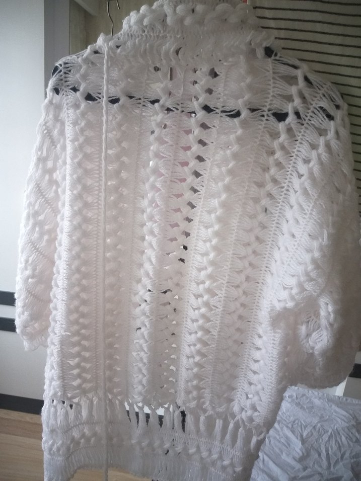 Kadın Bohem Örgü Hırka Gri - Görsel 3