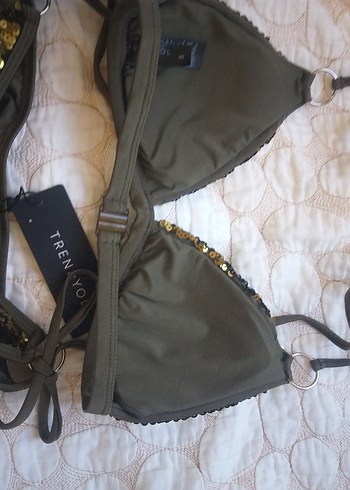 Altın Renkli Payetli Mini Bikini - Görsel 4