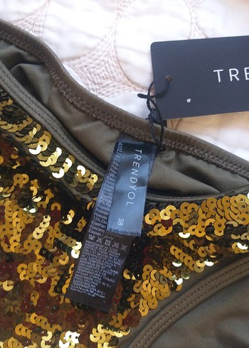 Altın Renkli Payetli Mini Bikini - Görsel 3