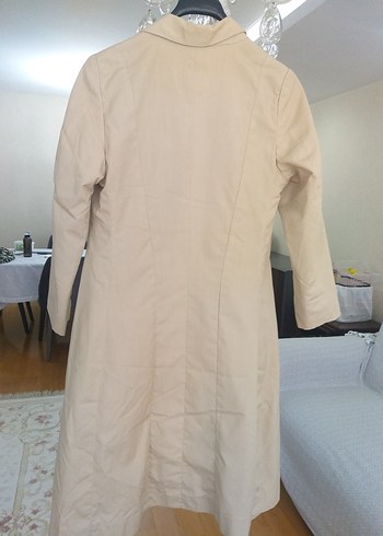 Bej Uzun Kadın Trençkot - Görsel 2