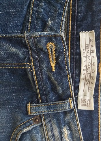 Zara Düğmeli Mavi Kot Mini Etek