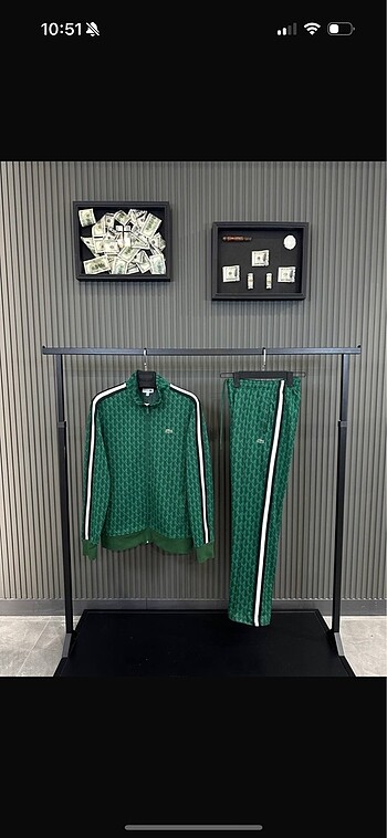 tek beden Beden Lacoste Premium Monogramlı Eşofman Takımı