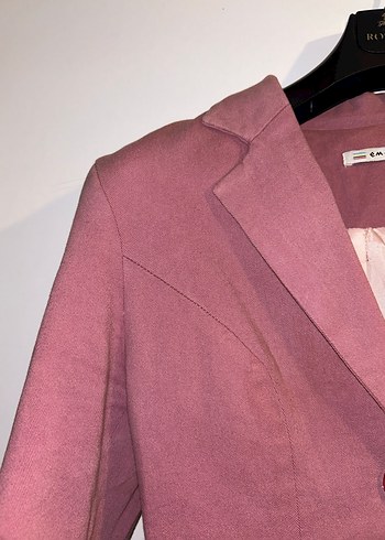 Pembe Keten Kadın Blazer Ceket - Görsel 4
