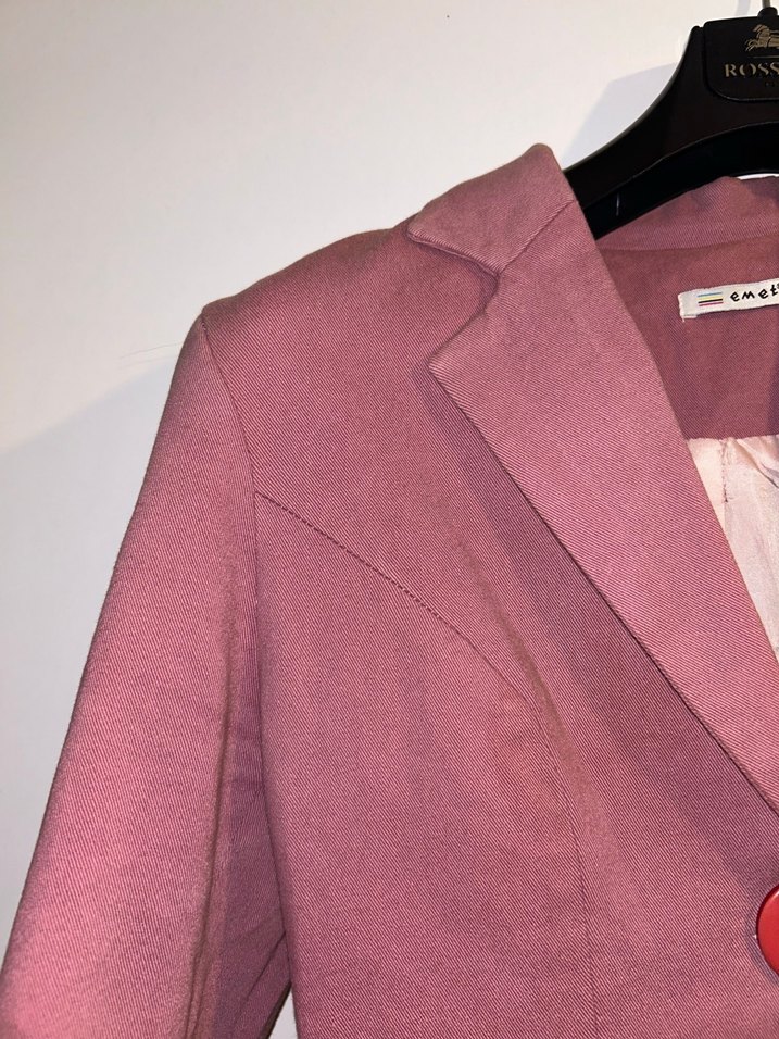 Pembe Keten Kadın Blazer Ceket - Görsel 4