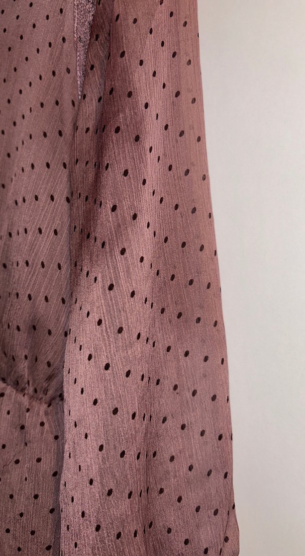 Puantiyeli V Yakalı Pembe Mini Elbise - Görsel 3