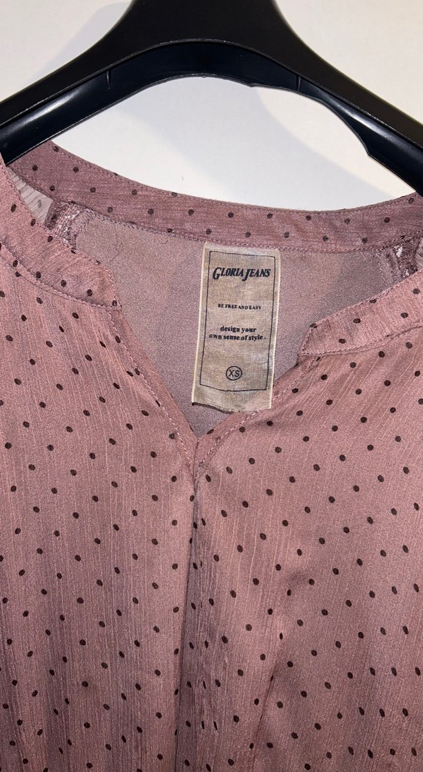 Puantiyeli V Yakalı Pembe Mini Elbise - Görsel 2