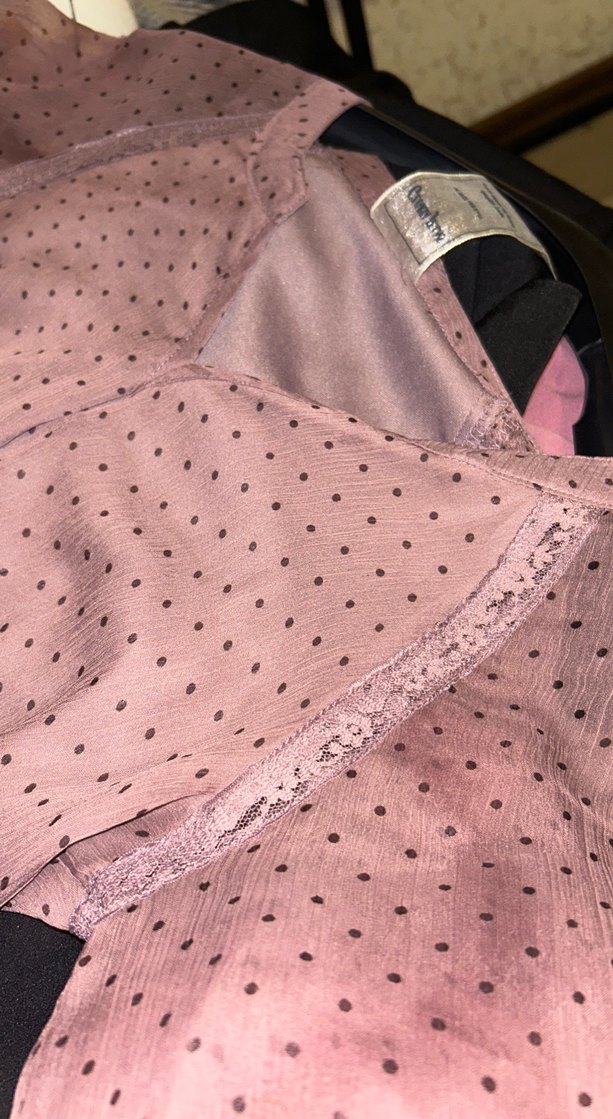 Puantiyeli V Yakalı Pembe Mini Elbise - Görsel 5