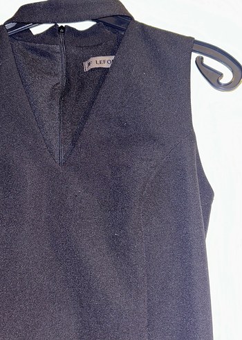 Siyah V Yakalı Kolsuz Uzun Abiye Elbise - Görsel 2