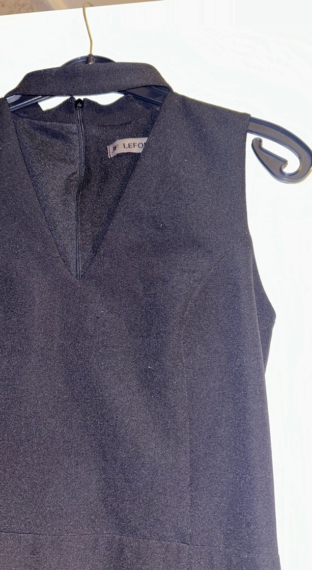 Siyah V Yakalı Kolsuz Uzun Abiye Elbise - Görsel 2