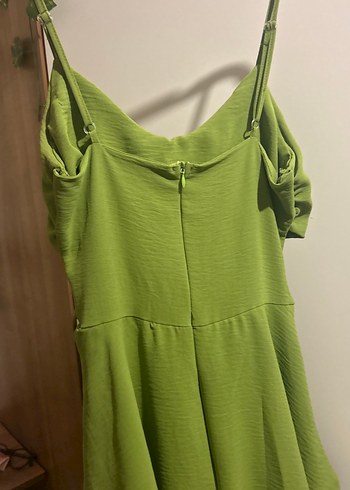 Yeşil Drapeli Mini Abiye Elbise - Görsel 3