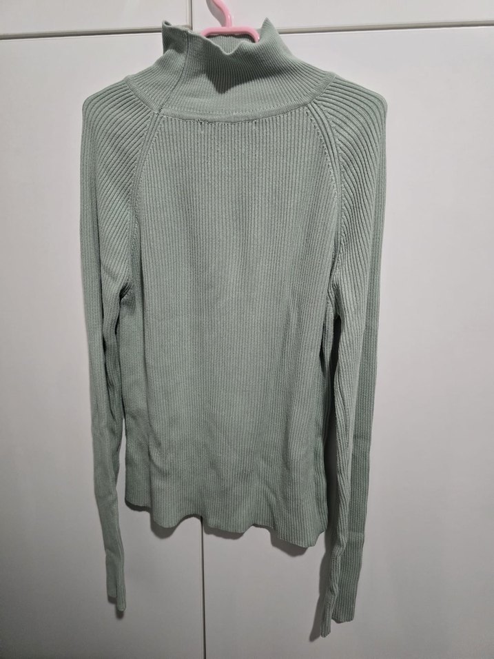 Düğmeli su yeşili  Yarım Balıkçı Triko Kazak - Görsel 2