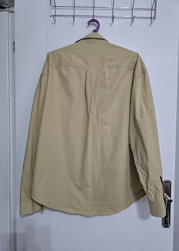 Bej Düğmeli Erkek  Keten Gömlek - Görsel 3