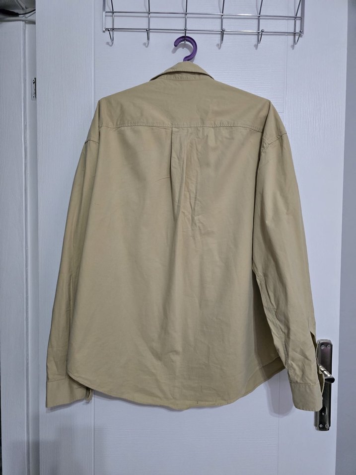 Bej Düğmeli Erkek  Keten Gömlek - Görsel 3