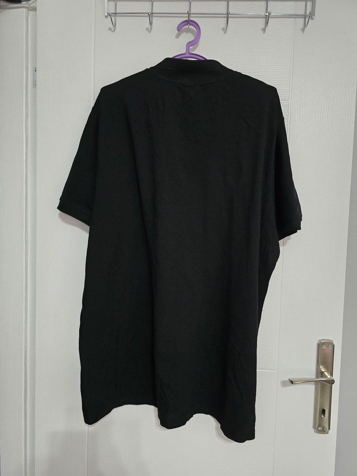 Siyah Oversize Polo Tişört - Görsel 2
