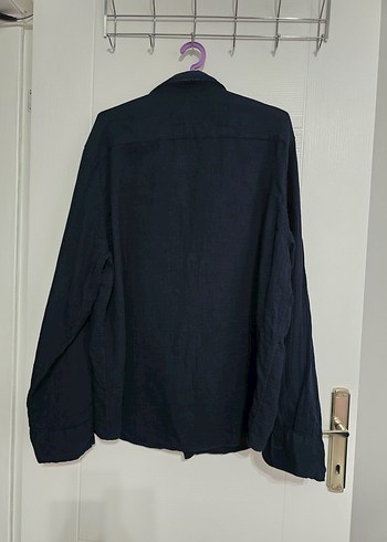 Lacivert Keten Erkek Gömlek - Görsel 3