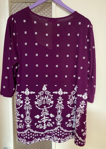 Mor V Yaka Dantel Detaylı Hamile Tunik - Görsel 4