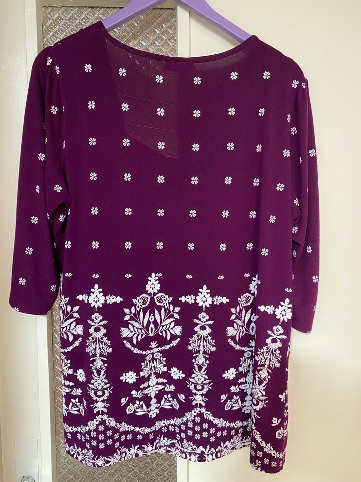 Mor V Yaka Dantel Detaylı Hamile Tunik - Görsel 4