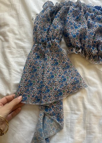 Bohem Renkli Straplez Mini Bluz - Görsel 4