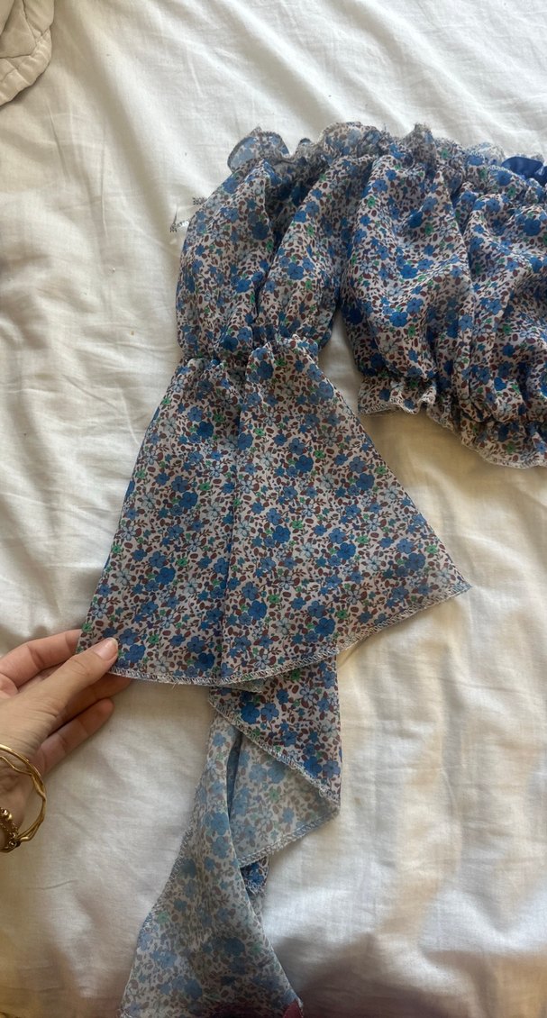 Bohem Renkli Straplez Mini Bluz - Görsel 4