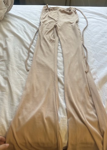 Bej Kemer Detaylı Kadın Kumaş Pantolon - Görsel 4