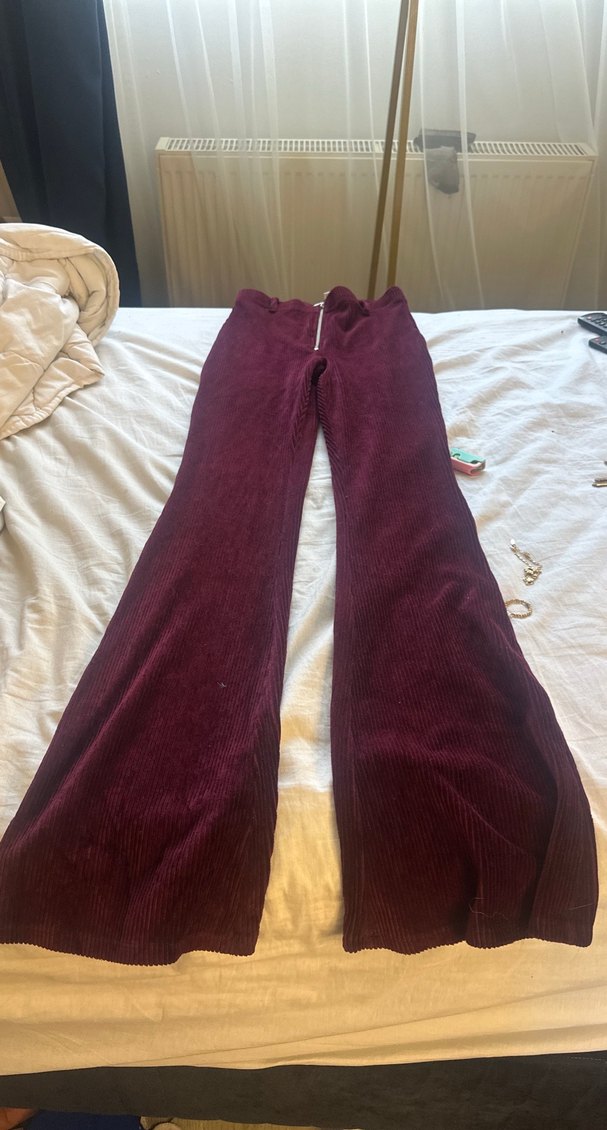 Bordo Kadın Süet Midi Pantolon - Görsel 3