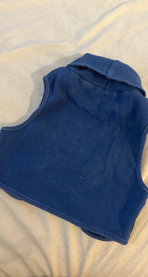 Lacivert Balıkçı Yaka Kolsuz Yelek - Görsel 3