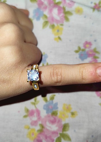 Tek taşlı ve zirkon taşlı yüzük - Görsel 5