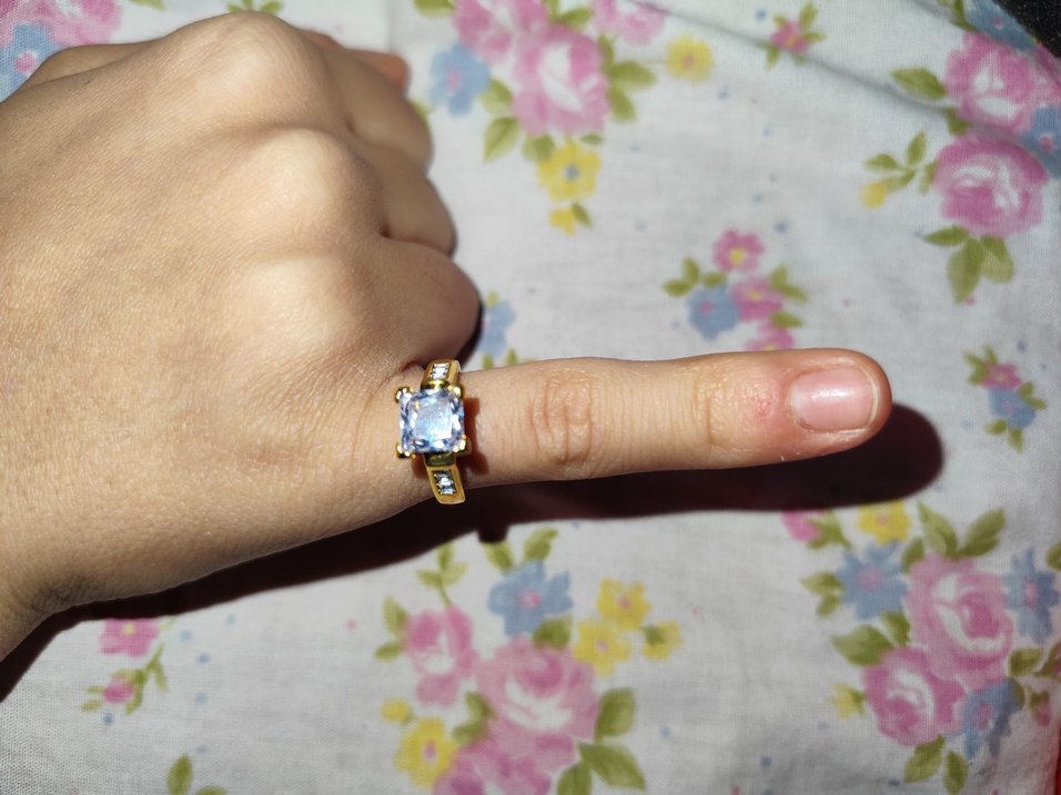 Tek taşlı ve zirkon taşlı yüzük - Görsel 5