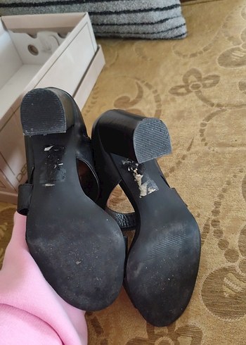 Derimod Kadın Siyah Deri  Topuklu Ayakkabı - Görsel 4