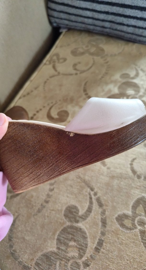 Bambi Beyaz Dolgu Topuklu Kadın Terlik - Görsel 5