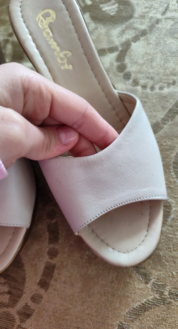 Bambi Beyaz Dolgu Topuklu Kadın Terlik - Görsel 3