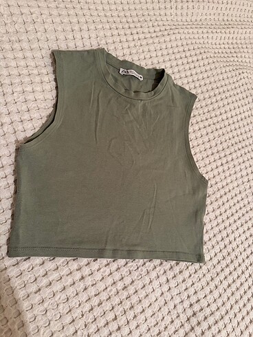 Zara yeşil crop