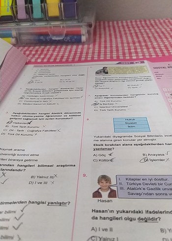 Beden 6. Sınıf Sosyal Bilgiler Konu Testleri