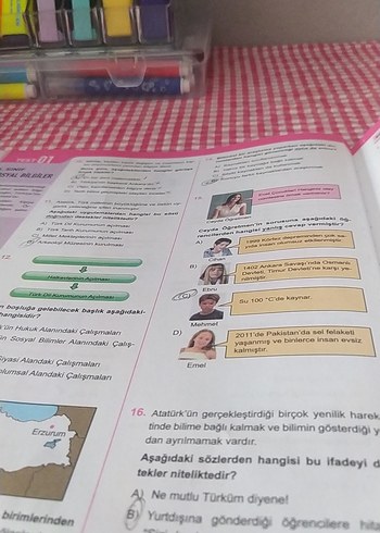 Beden Renk 6. Sınıf Sosyal Bilgiler Konu Testleri