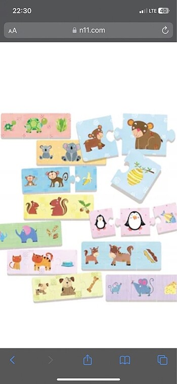  Beden Headu Logic 3 Parçalı Hayvanlar Eşleştirme Puzzle