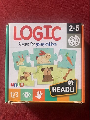 Headu Logic 3 Parçalı Hayvanlar Eşleştirme Puzzle