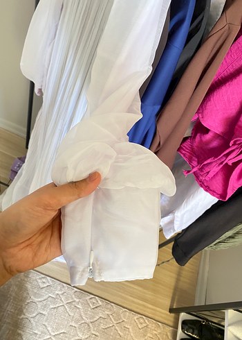 Trendyol & Milla Beyaz nikah elbisesi pileli
