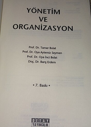  Yönetim ve organizasyon kitap