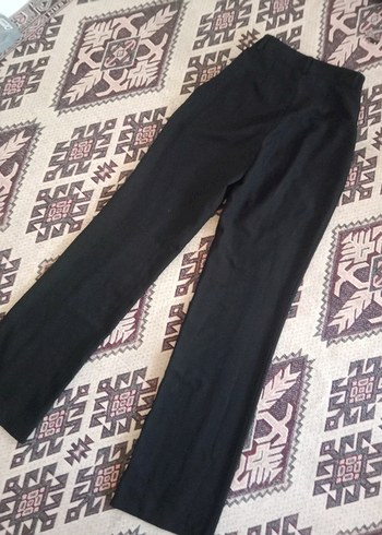 Kadın Siyah Midi Kumaş Pantolon - Görsel 3