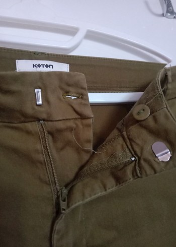 Kadın Haki Kumaş Pantolon Midi Boy - Görsel 2