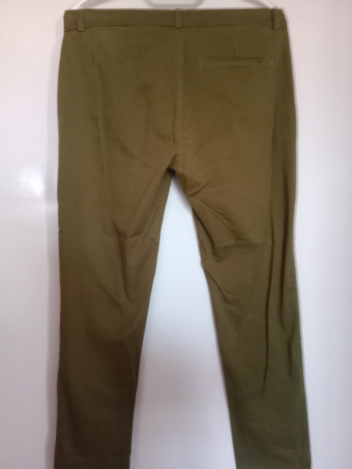 Kadın Haki Kumaş Pantolon Midi Boy - Görsel 4