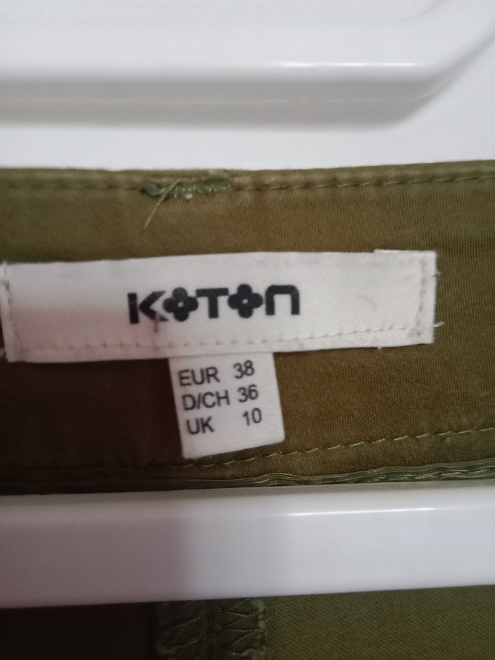 Kadın Haki Kumaş Pantolon Midi Boy - Görsel 3